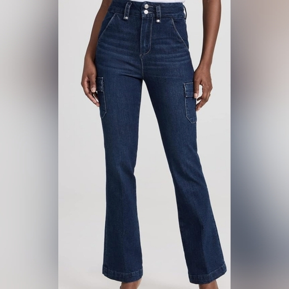 PAIGE Denim - PAIGE Blue Flare Wide Leg Jeans
